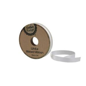 Curling Ribbon | Ribbed White Ribbon – 10Mm X 5M Curling Ribbon Curling Ribbon