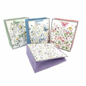 Gift Bags | Glitter Floral & Butterfly Large Gift Bag – 26Cm X 32Cm X 12Cm Gift Bags Gift Bags